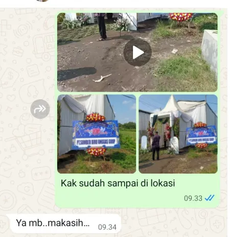 Pengiriman Karangan Bunga Benda Baru