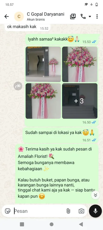 Pengiriman Karangan Bunga Benda Baru