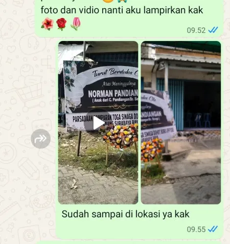 Pengiriman Karangan Bunga Benda Baru
